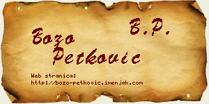 Božo Petković vizit kartica